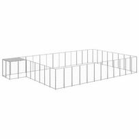 Voljeras šunims, sidabrinės spalvos, 30,25 m², plienas