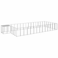 Voljeras šunims, sidabrinės spalvos, 26,62 m², plienas