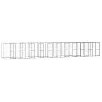Lauko voljeras šunims su stogu, galvanizuotas plienas, 26,62m²