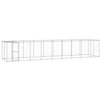 Lauko voljeras šunims su stogu, galvanizuotas plienas, 21,78m²