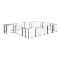 Voljeras šunims, juodos spalvos, 25,41 m², plienas