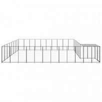 suns buda - Voljeras šunims, juodos spalvos, 25,41 m², plienas - 3 nuotrauka