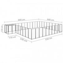 suns buda - Voljeras šunims, juodos spalvos, 25,41 m², plienas - 6 nuotrauka