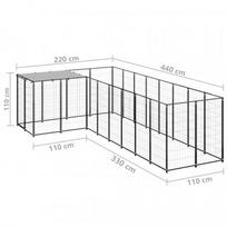 voljeras sunims - Voljeras šunims, juodos spalvos, 6,05 m², plienas - 6 nuotrauka