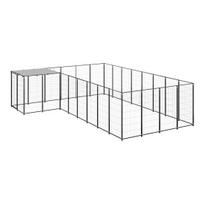 suns buda - Voljeras šunims, juodos spalvos, 10,89 m², plienas - 1 nuotrauka