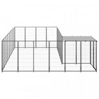 suns buda - Voljeras šunims, juodos spalvos, 10,89 m², plienas - 3 nuotrauka