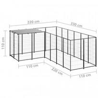 voljerai voljeras pigu lt - Voljeras šunims, juodos spalvos, 4,84 m², plienas - 6 nuotrauka