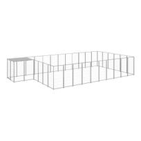 Voljeras šunims, sidabrinės spalvos, 19,36 m², plienas