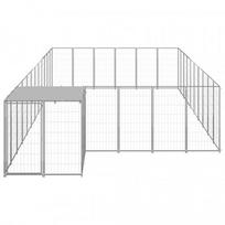voljeras sunims - Voljeras šunims, sidabrinės spalvos, 19,36 m², plienas - 2 nuotrauka