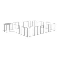 suns buda - Voljeras šunims, sidabrinės spalvos, 25,41 m², plienas - 1 nuotrauka