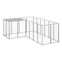 voljerai voljeras pigu lt - Voljeras šunims, sidabrinės spalvos, 4,84 m², plienas - 1 nuotrauka