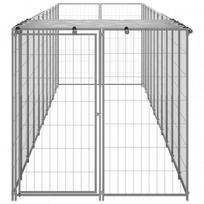 voljerai voljeras pigu lt - Voljeras šunims, sidabrinės spalvos, 6,05 m², plienas - 3 nuotrauka