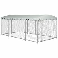Lauko voljeras šunims su stogu, 8x4m