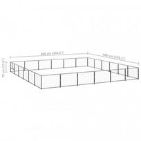 suns buda - Voljeras šunims, juodos spalvos, 36m², plienas - 6 nuotrauka