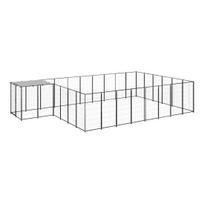 Voljeras šunims, juodos spalvos, 15,73 m², plienas