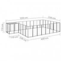 suns buda - Voljeras šunims, juodos spalvos, 15,73 m², plienas - 6 nuotrauka