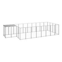 voljerai voljeras pigu lt - Voljeras šunims, sidabrinės spalvos, 10,89 m², plienas - 1 nuotrauka