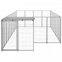 voljerai voljeras pigu lt - Voljeras šunims, sidabrinės spalvos, 10,89 m², plienas - 4 nuotrauka