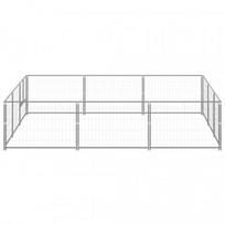 suns buda - Voljeras šunims, sidabrinės spalvos, 9m², plienas - 2 nuotrauka