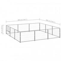 suns buda - Voljeras šunims, sidabrinės spalvos, 9m², plienas - 6 nuotrauka