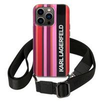 telefono deklas karl lagerfeld - Karl Lagerfeld "Color Stripes Strap iPhone 14 Pro" Pink - 1 nuotrauka