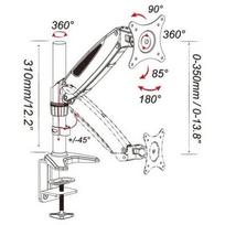 lcd stovas - Laikiklis Techly skirtas LED/LCD 15''-27'' 8kg su dujine spyruokle, reguliuojama - 3 nuotrauka