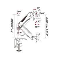 lcd stovas - Laikiklis Techly skirtas LED/LCD 15''-27'' 8kg su dujine spyruokle, reguliuojama - 5 nuotrauka