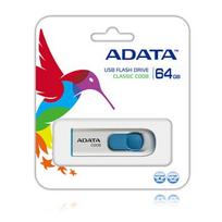 usb drives 64gb - ADATA Classic C008 64GB White/Blue (Baltas/Mėlynas) - 3 nuotrauka