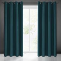 Eurofirany LOGAN blackout tipo temdanti naktinė užuolaida, 135X250 cm, kilpos / žiedai, spalva: tamsi turkio