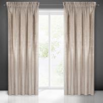 Minkšto ir blizgaus aksomo naktinė užuolaida Eurofirany SAMANTA 140X270cm, juosta / tunelis / kabliukai, spalva: smėlio