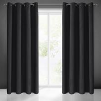 Eurofirany LOGAN blackout tipo temdanti naktinė užuolaida, 135X250 cm, kilpos / žiedai, spalva: juoda