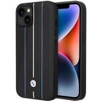 iphone 13 odinis deklas - BMW "Leather Stamp Blue Lines iPhone 14" Black - 1 nuotrauka