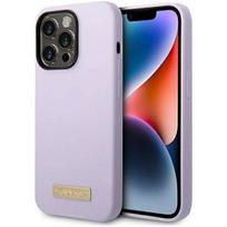 iphone 14 violetine - Guess "GUHMP14LSBPLU Hardcase Silicone Logo Plate MagSafe iPhone 14 Pro" - 1 nuotrauka
