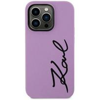 telefono deklas karl lagerfeld - Karl Lagerfeld "KLHCN61SKSVGU Hardcase Silicone Signature iPhone 11 / XR" Purple - 1 nuotrauka