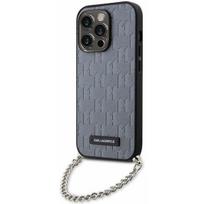 Karl Lagerfeld "Saffiano Monogram Chain iPhone 14 Pro Max" Silver