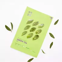 veido kauke zalia - Holika Holika Pure Essence Mask Sheet Green Tea veido kaukė, 20ml - 3 nuotrauka