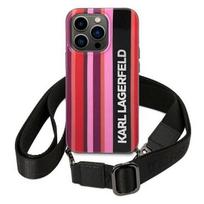 telefono deklas iphone 14 pro max - Karl Lagerfeld "Color Stripes Strap Case iPhone 14 Pro Max" Pink - 1 nuotrauka