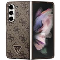 Guess Hardcase Leather 4G Triangle Strass Samsung Galaxy Z Fold 5 Brown