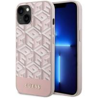 iphone 15 plus magsafe deklas - Guess "GCube Stripes MagSafe iPhone 14 Plus" Pink - 1 nuotrauka