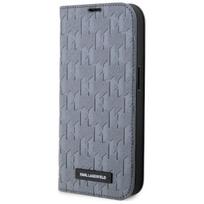 telefono deklas karl lagerfeld - Karl Lagerfeld "Saffiano Monogram iPhone 14" Silver - 1 nuotrauka