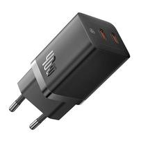 usb c pakrovejas - Baseus GaN5 40W, 2x USB C (juodas) - 4 nuotrauka