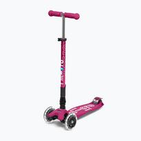 Vaikiškas Micro Maxi Deluxe sulankstomas LED triratis motoroleris rožinės spalvos MMD095