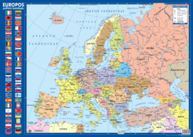 Europos politinis žemėlapis 59x42 cm, lam.
