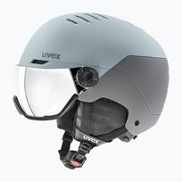 Slidinėjimo šalmas UVEX Wanted Visor glacier/rhino matt/mirror silver smoke