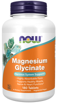 magnis - NOW Foods Magnio Bisglicinatas, 180 tablečių - 1 nuotrauka