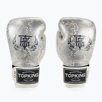 Top King Muay Thai Super Star Snake baltos bokso pirštinės TKBGSS-02A-WH