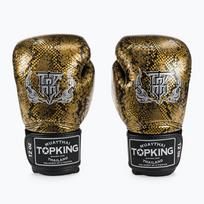 Top King Muay Thai Super Star Air Snake juodos/auksinės bokso pirštinės
