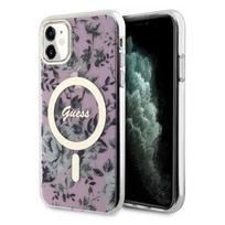 pc case pink - Guess "PC/ TPU Flowers IML MagSafe Compatible Case iPhone 11" Pink - 1 nuotrauka