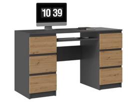 darbo azuolo stalas - Top E Shop Kuba, ąžuolo/antracito - 1 nuotrauka