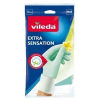 vileda pirstines - "Vileda Extra Sensation" buitinės pirštinės Žalios medvilninės, lateksinės 1 vnt. - 2 nuotrauka